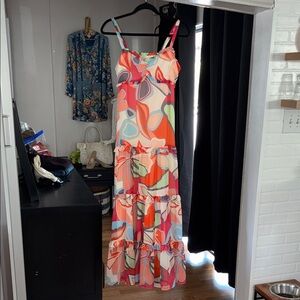 Alexis Multicolor Abstract Maxi Dress